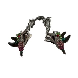Vestclip ijsvogel gekleurd met zilverkleurige clip