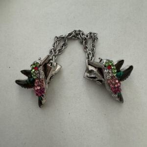 Vestclip ijsvogel gekleurd met zilverkleurige clip