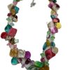 Laagjesketting met schelpkralen en facet kralen geketteld