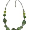Ketting met groene kralen en metaaldraad