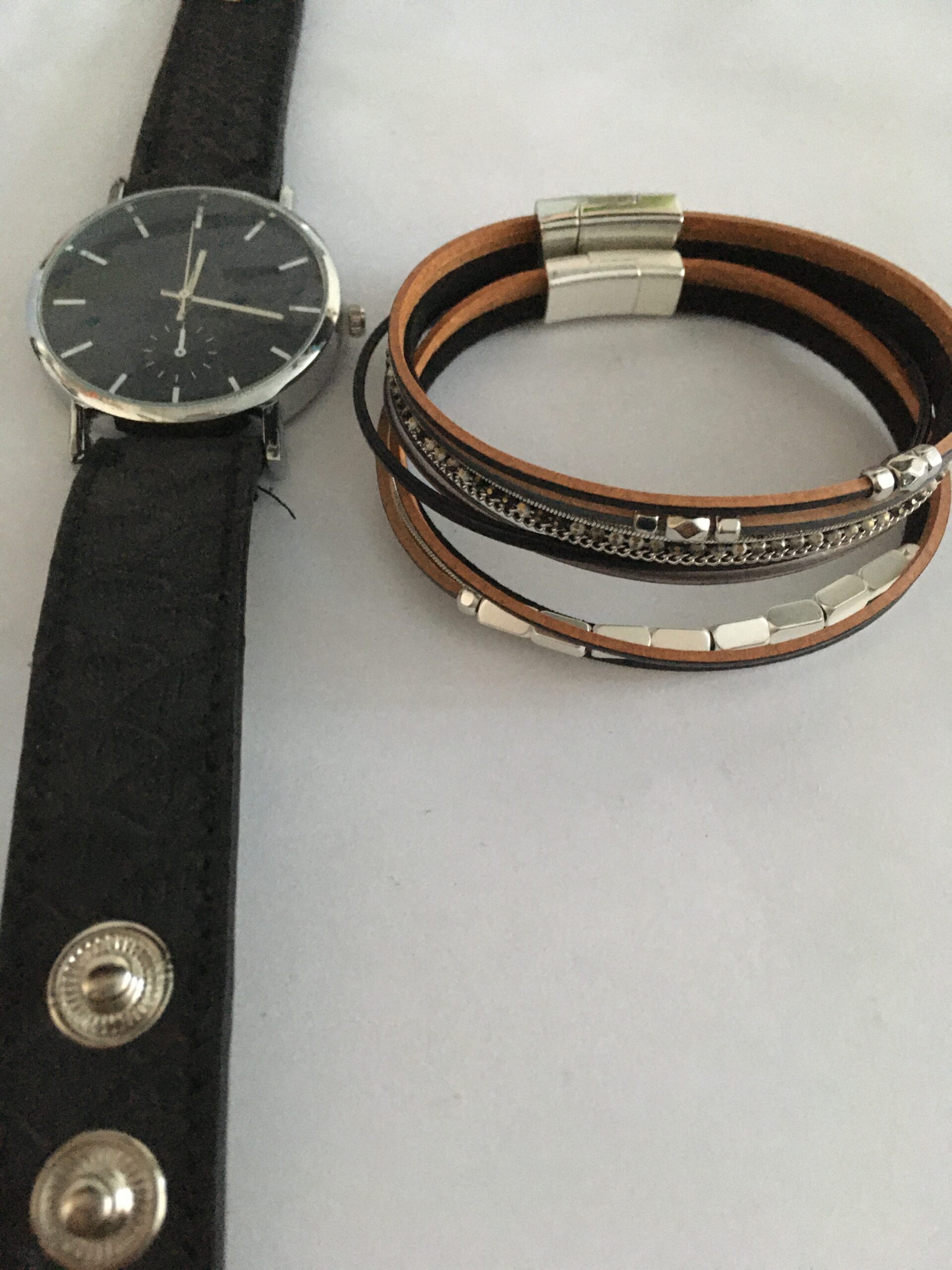 Horlogeset met bijpassende armbanden grijs