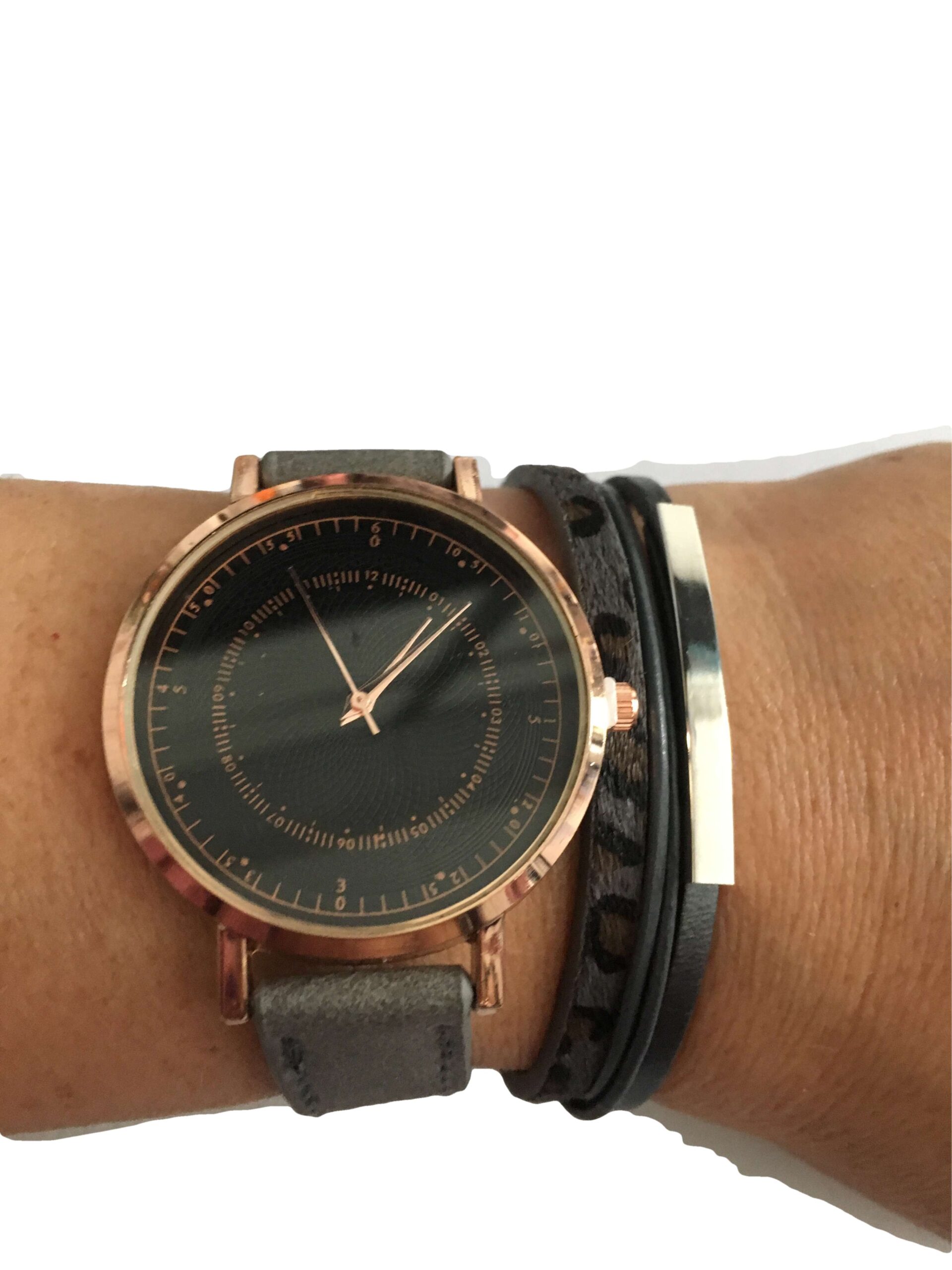 Horlogeset met bijpassende armband grijs