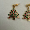Oorbel goudkleurig kerstboom met strass
