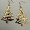 Oorbellen kerstboom goudkleurig