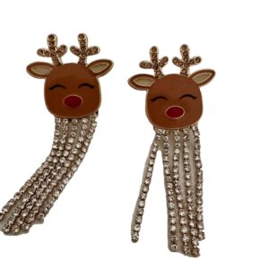Rendieroorbellen kerst met strasssliertjes