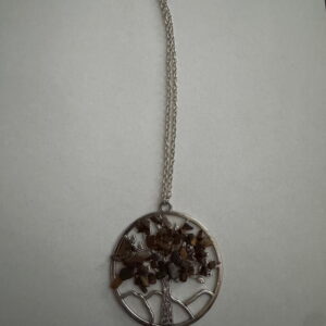 Ketting lang met hanger tree of life met natuursteen