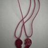 Vriendschapsketting roze met twee hartjes Best Friend