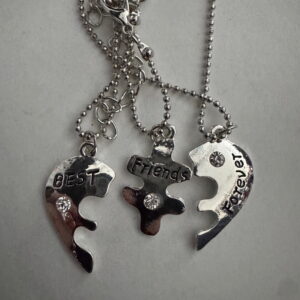 Vriendschapsketting drie hartjes Best Friends Forever