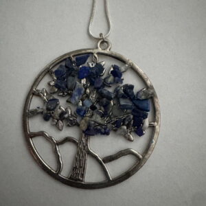 Ketting lang met hanger tree of life met natuursteen