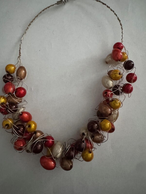 Kreukelketting verzilverd bonte kleuren