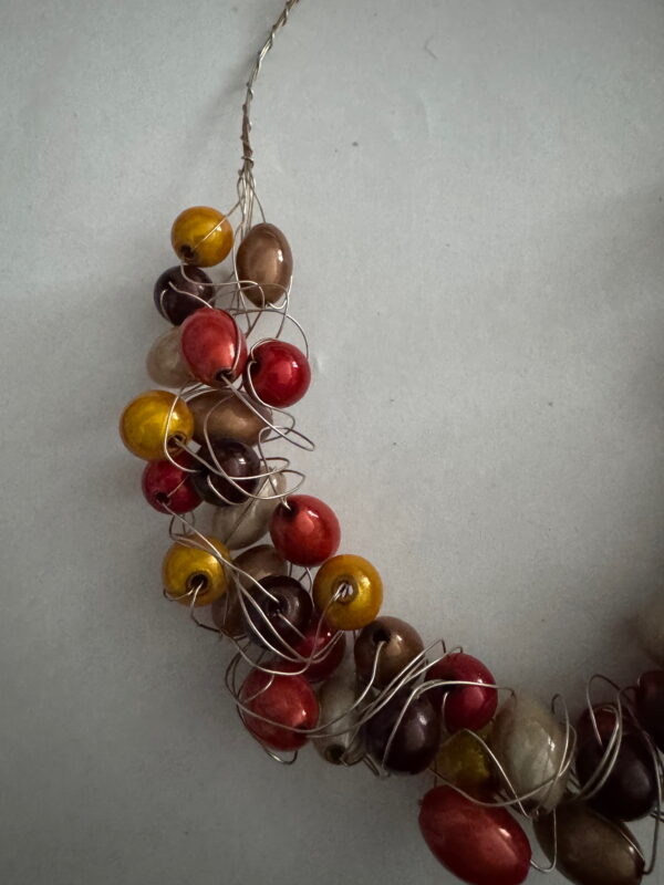 Kreukelketting verzilverd bonte kleuren