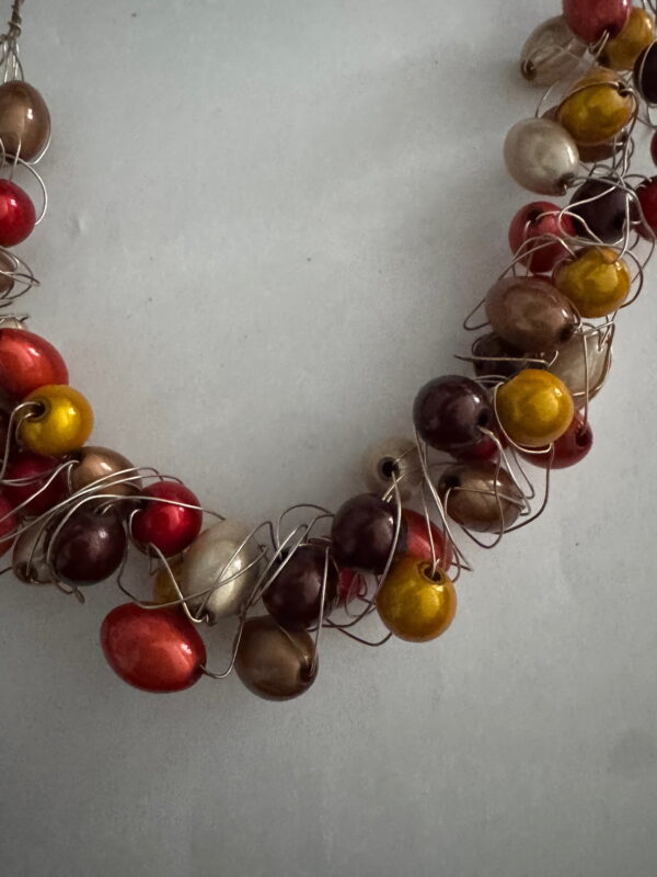 Kreukelketting verzilverd bonte kleuren