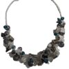 Kreukelketting verzilverd blauw/zilverkleurig