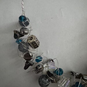 Kreukelketting verzilverd blauw/zilverkleurig