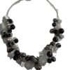 Kreukelketting verzilverd zwart/wit
