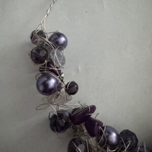 Kreukelketting verzilverd paars