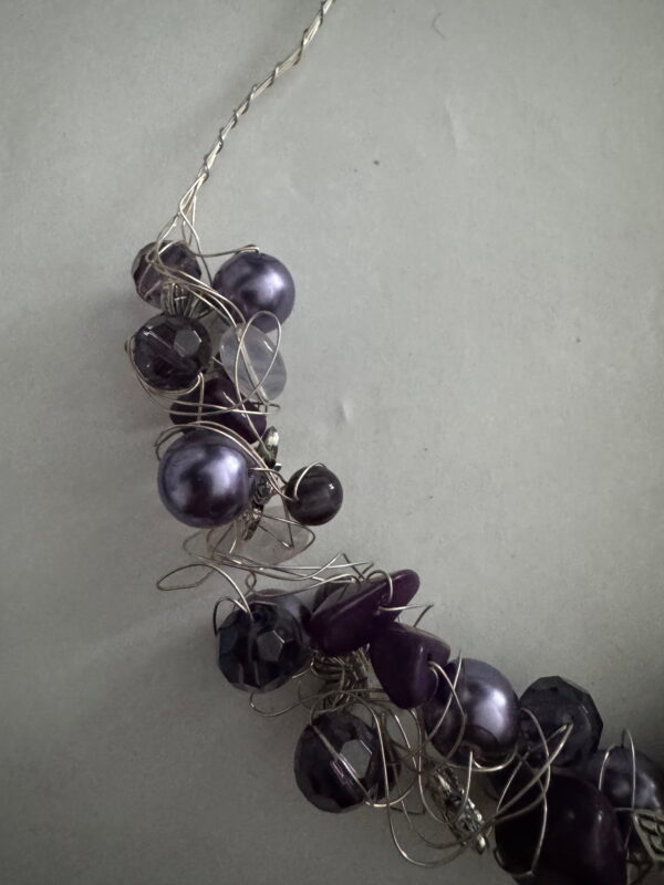 Kreukelketting verzilverd paars