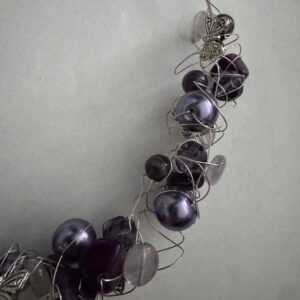 Kreukelketting verzilverd paars