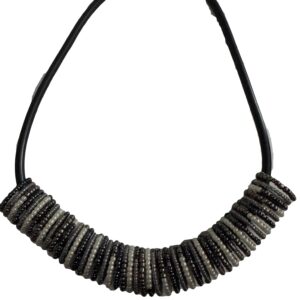 Spiraalketting blauw/antraciet/wit