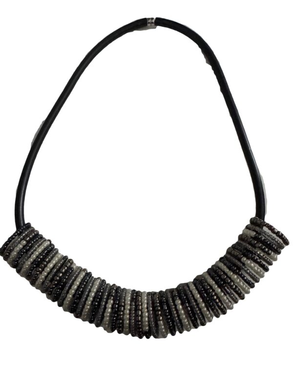Spiraalketting blauw/antraciet/wit