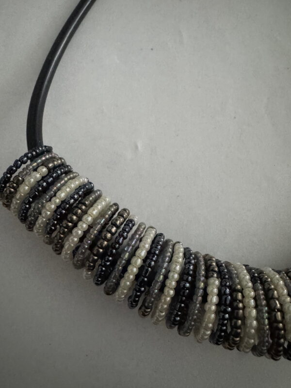 Spiraalketting blauw/antraciet/wit