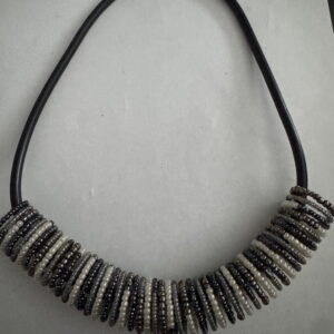 Spiraalketting blauw/antraciet/wit