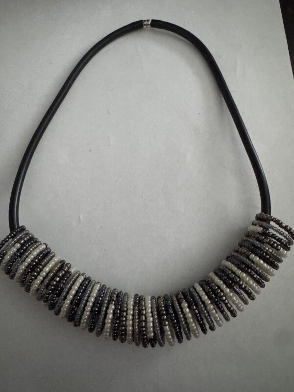 Spiraalketting blauw/antraciet/wit