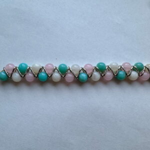 Zigzagarmband zacht roze, turquoise en wit