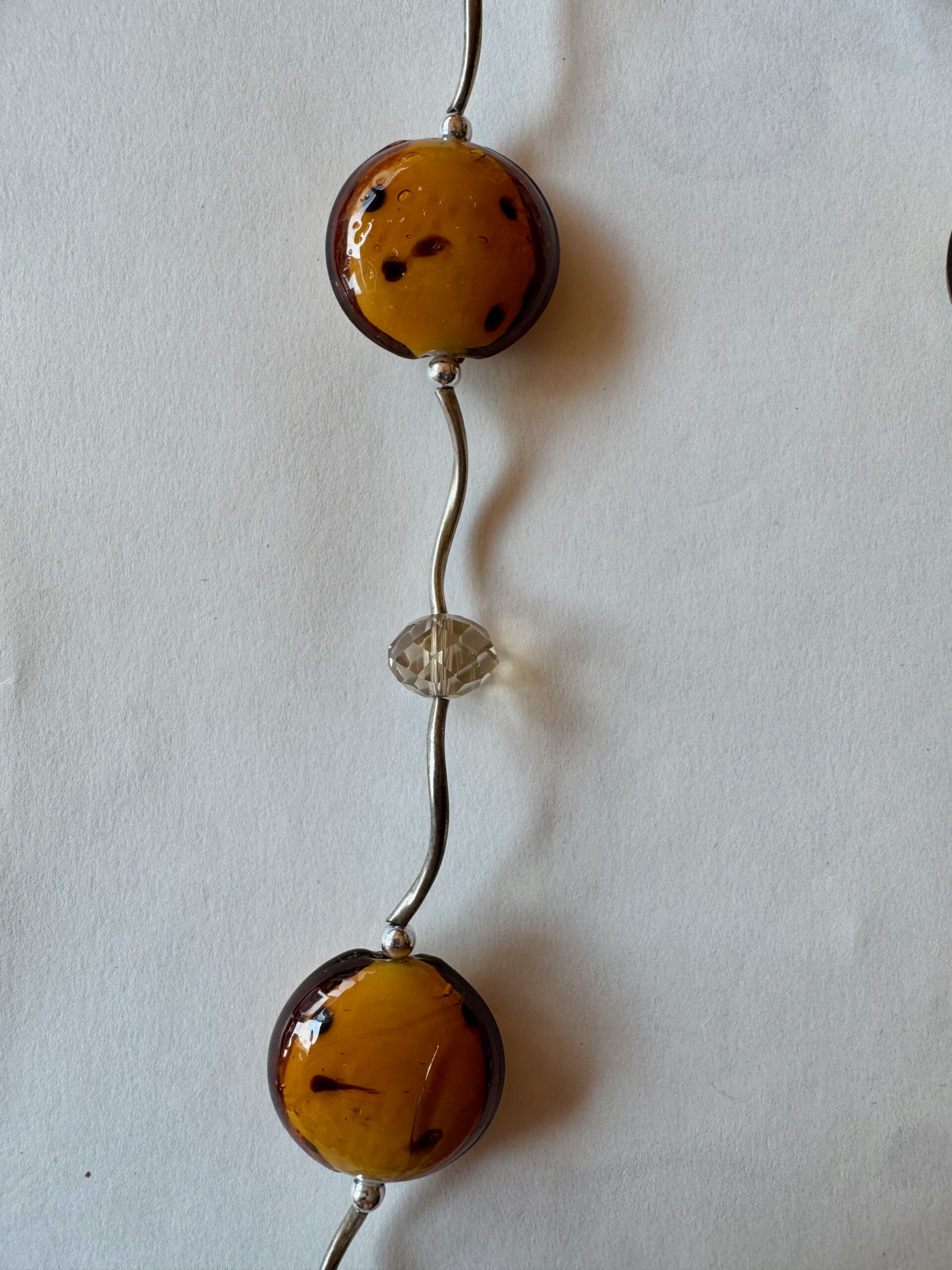 Ketting met glaskralen, facetkralen en buisjes