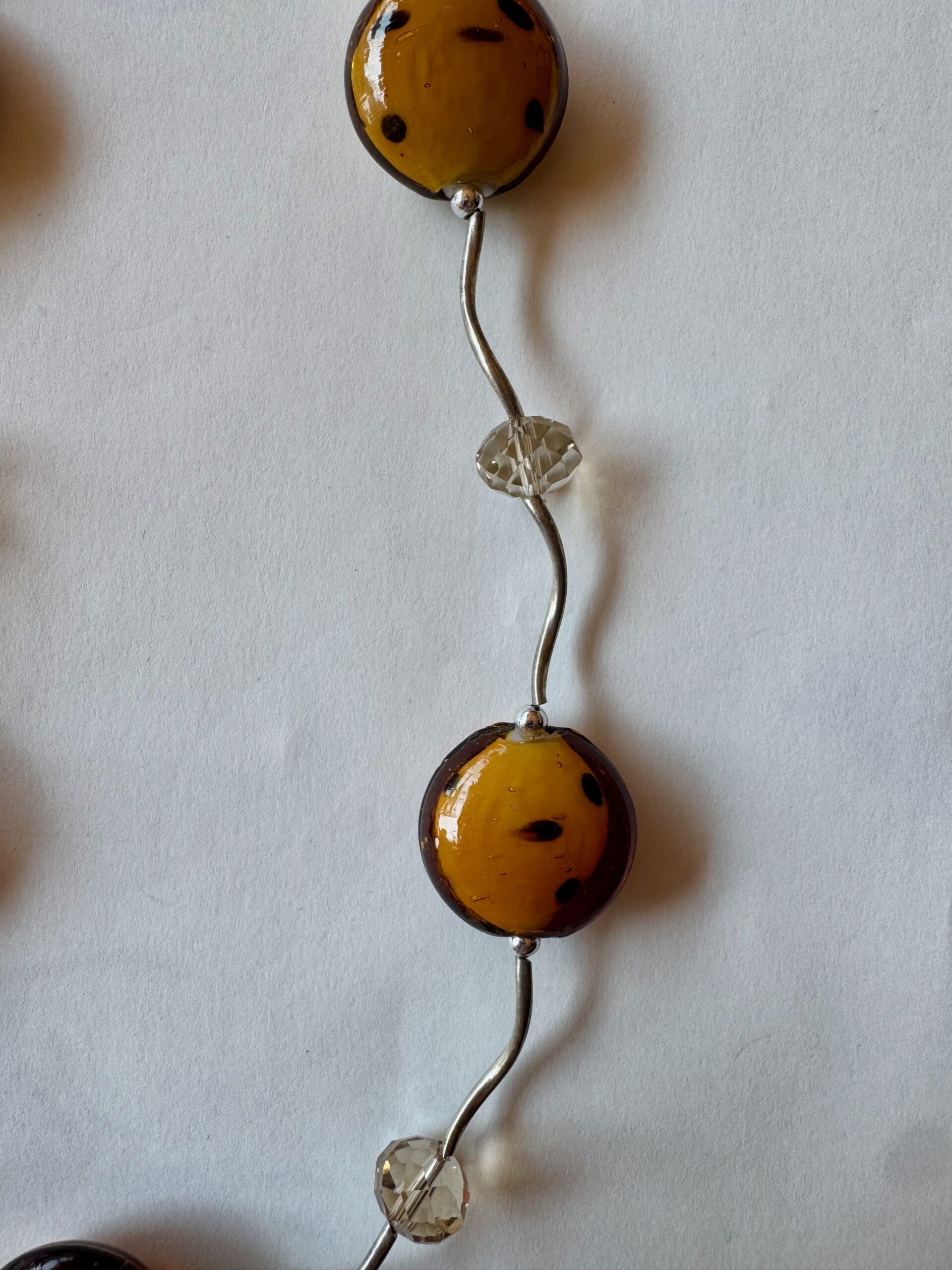 Ketting met glaskralen, facetkralen en buisjes