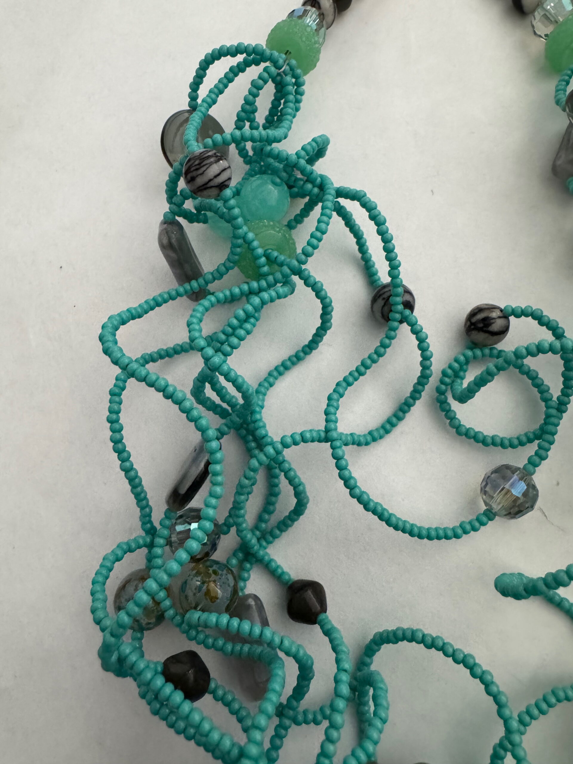 Kreukelketting turquoise