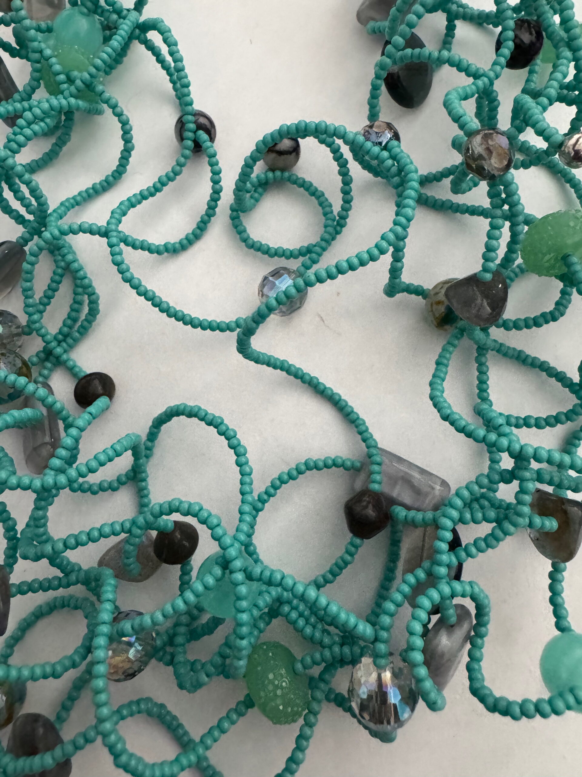 Kreukelketting turquoise