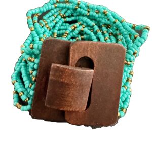 Brede houten armband met elastiek