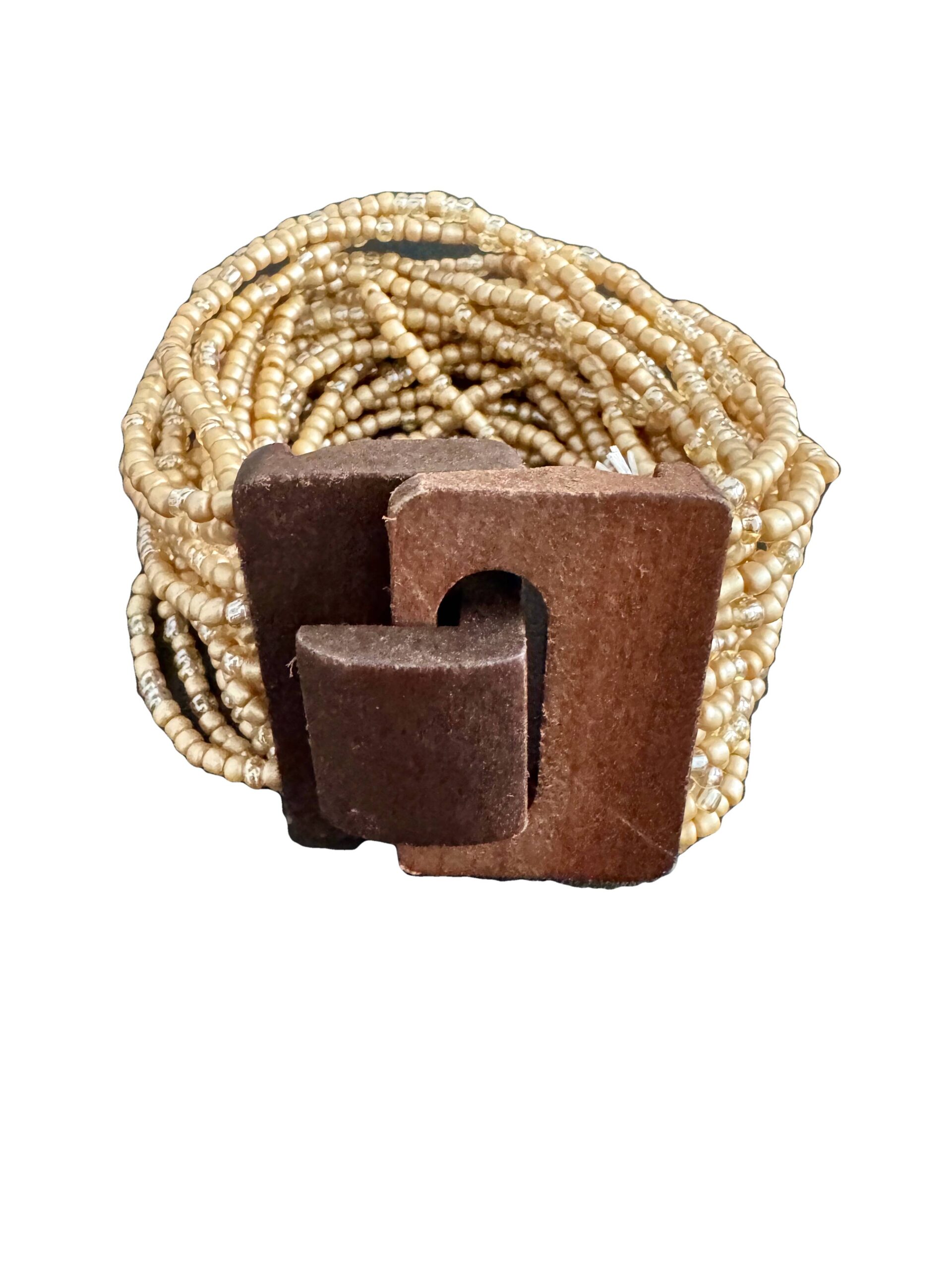 Brede houten armband met elastiek