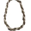 Ketting gevlochten rocailles grijs-crème