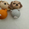 4 siliconen kralen (2x kat, 2x hond)
