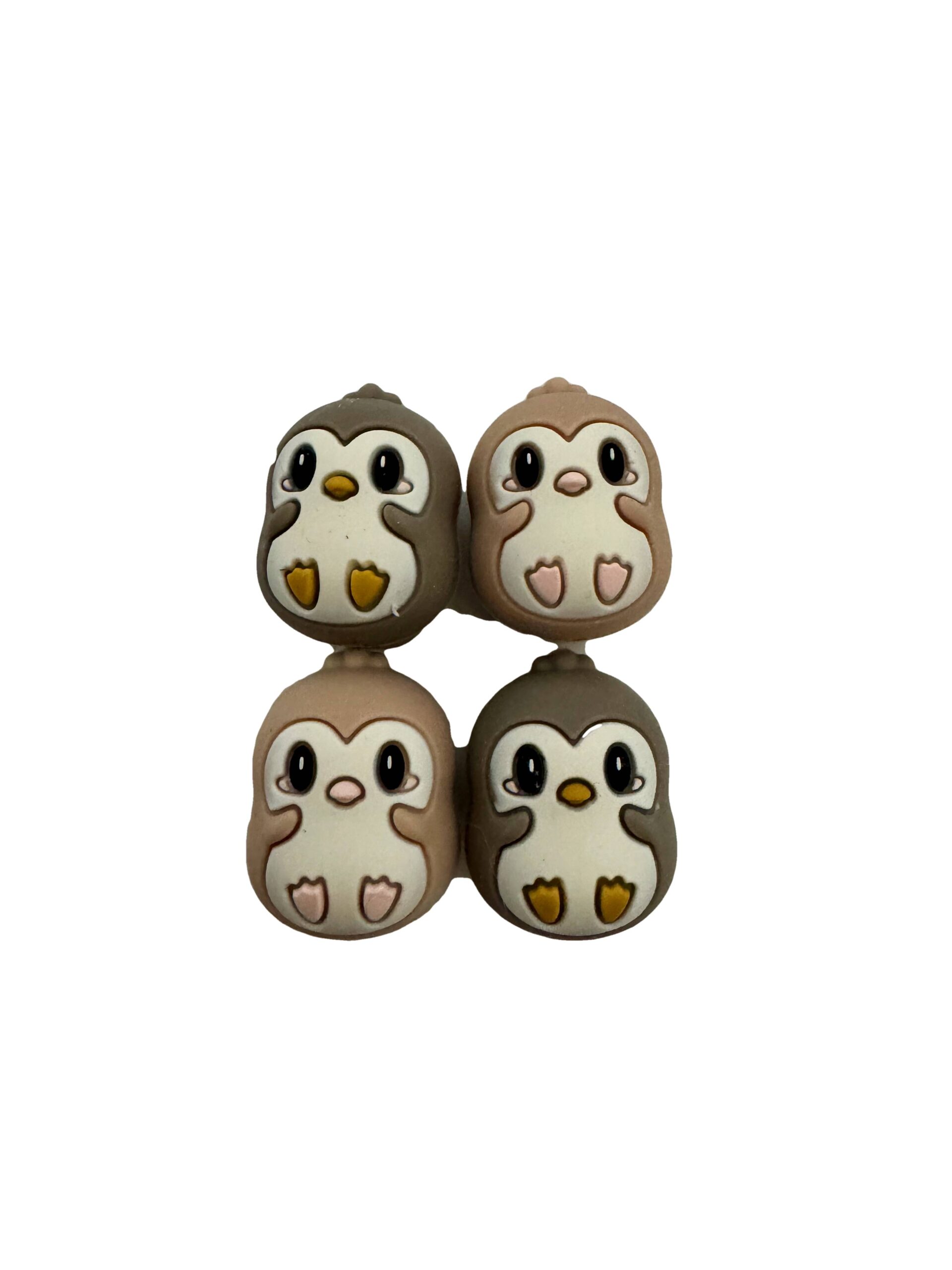 4 siliconen kralen pinguïn
