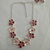 Ketting metaal fantasie rhodium plating met bijpassende oorbellen