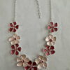 Ketting metaal fantasie rhodium plating met bijpassende oorbellen