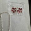 Ketting metaal fantasie rhodium plating met bijpassende oorbellen