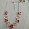 Ketting metaal fantasie rhodium plating met bijpassende oorbellen