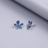 Ketting metaal fantasie rhodium plating met bijpassende oorbellen