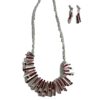 Ketting metaal fantasie rhodium plating met bijpassende oorbellen