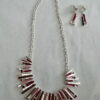 Ketting metaal fantasie rhodium plating met bijpassende oorbellen