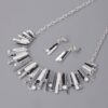 Ketting metaal fantasie rhodium plating met bijpassende oorbellen