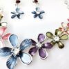 Ketting metaal fantasie rhodium plating met bijpassende oorbellen