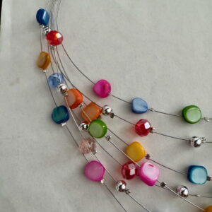 Ketting laagjes mix kleur met bijpassende oorbellen