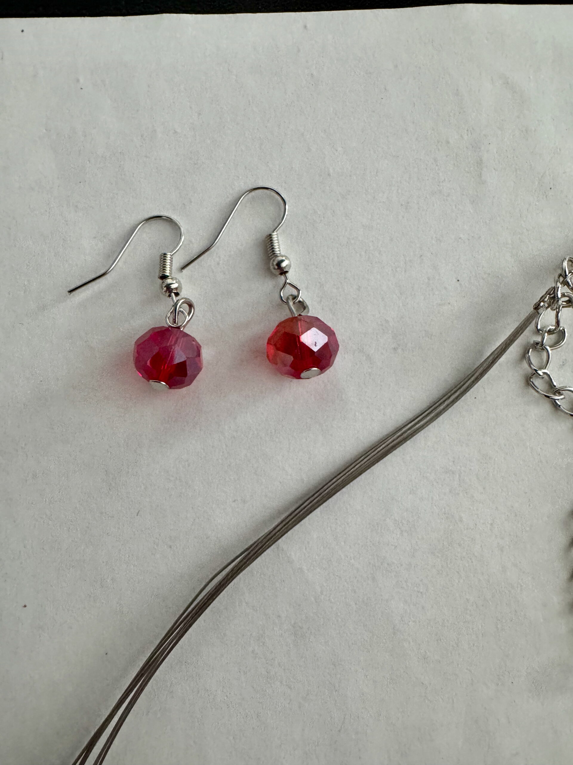 Ketting laagjes mix kleur met bijpassende oorbellen