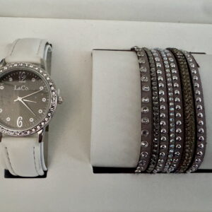 Sieradenset in doos: Horloge met grijze armband