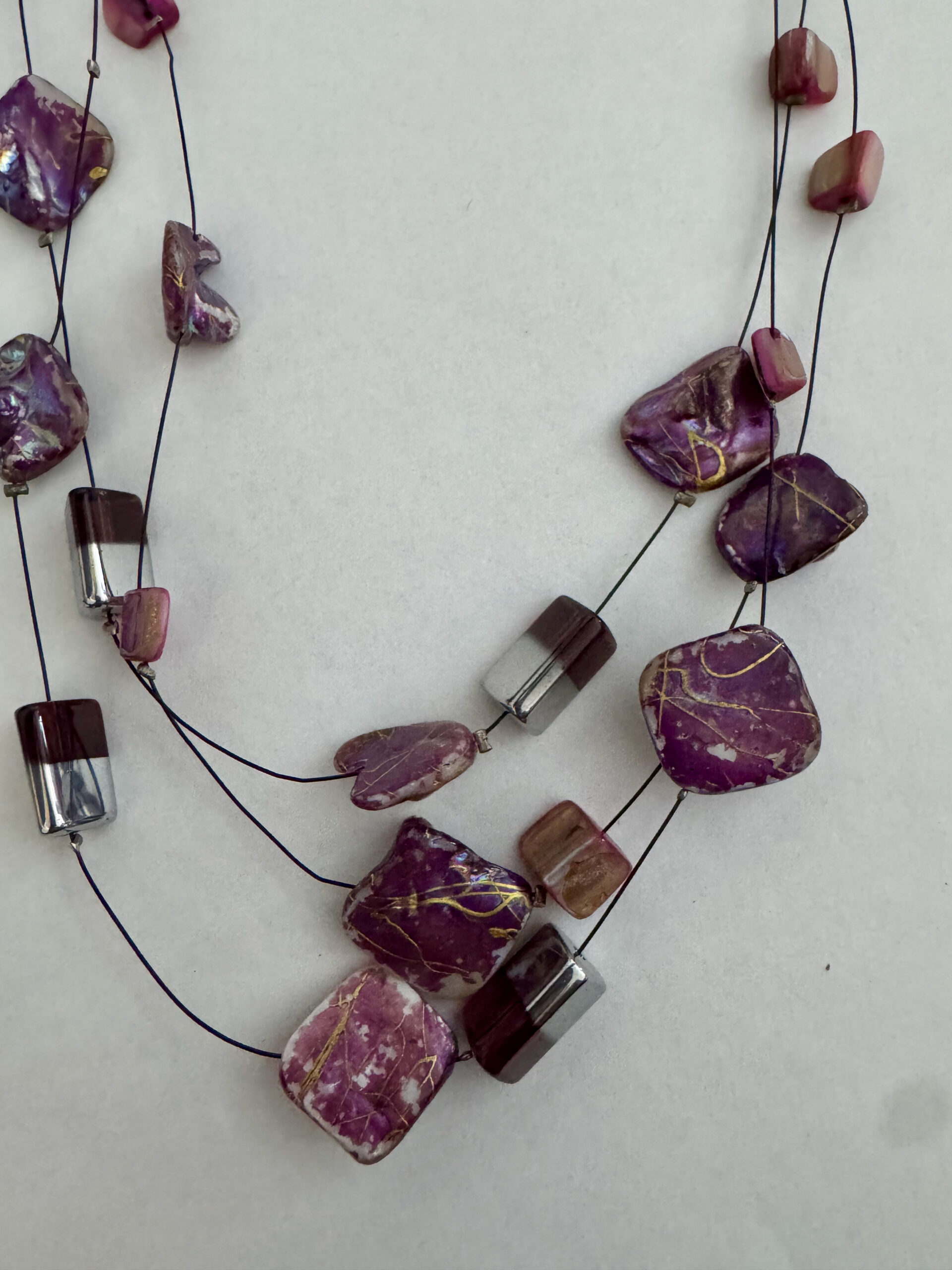 Ketting schelp fuchsia